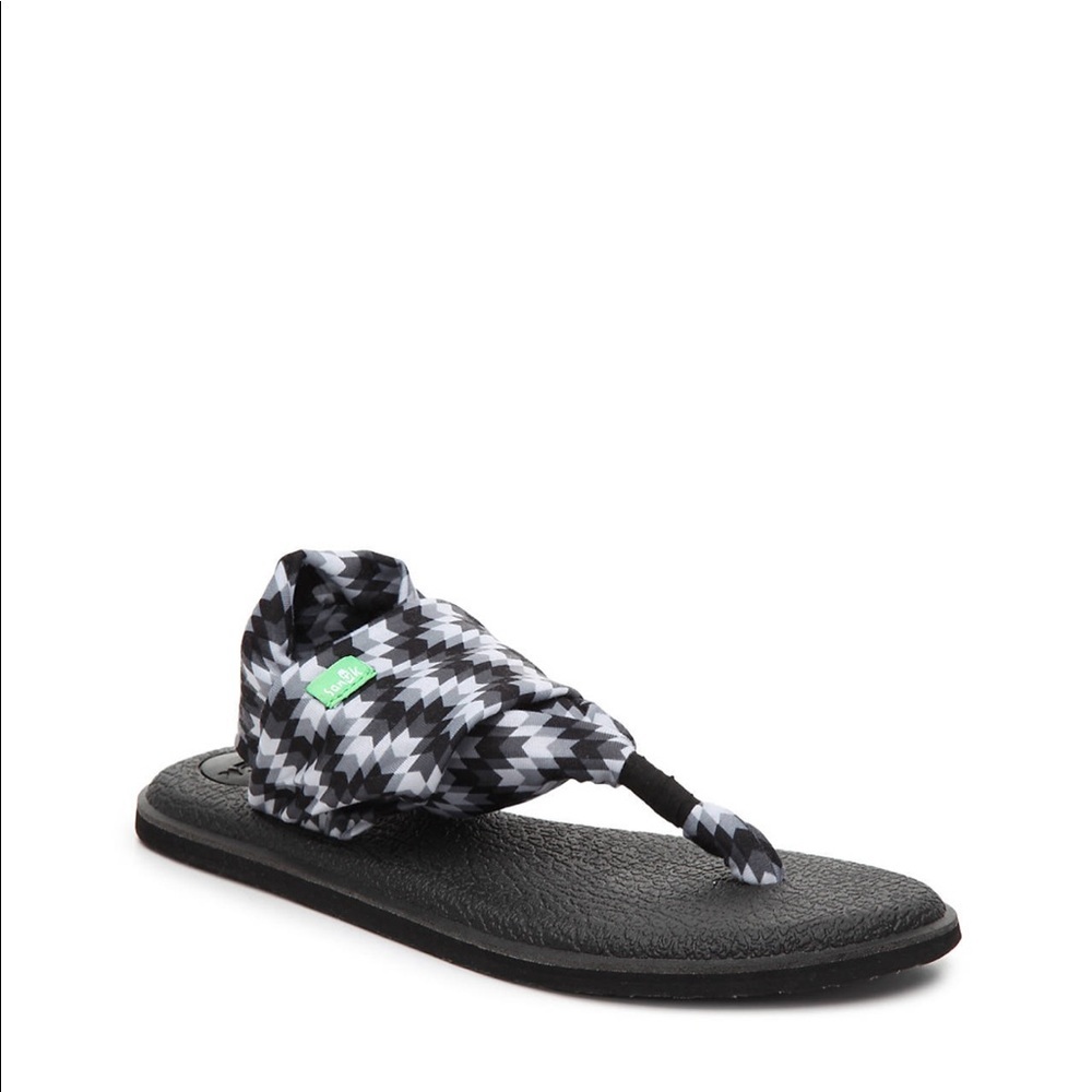 New Sanuk Womens Yoga Sling Black White Chevron 5